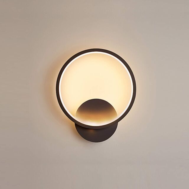 COMELY Indoor Wall Lights, 12W Acrylic Modern LED Wall Light, 3000K, Black - image 1