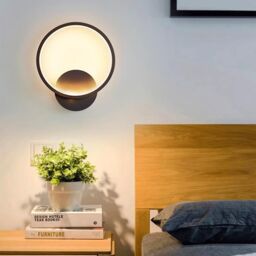 COMELY Indoor Wall Lights, 12W Acrylic Modern LED Wall Light, 3000K, Black - thumbnail 2