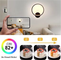COMELY Indoor Wall Lights, 12W Acrylic Modern LED Wall Light, 3000K, Black - thumbnail 7