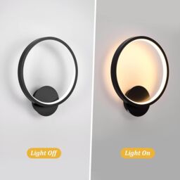 COMELY Indoor Wall Lights, 12W Acrylic Modern LED Wall Light, 3000K, Black - thumbnail 6