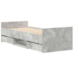 Berkfield Home Durable Bed Frame with Headboard & Footboard Concrete Grey 90x1 - Size: Single - thumbnail 8