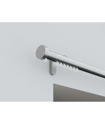 New Edge Blinds 28mm Styleline Gliding Curtain Pole Set with Stud End - Silver - Size: 220 cm - thumbnail 2