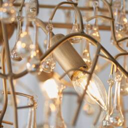 Netlighting Rimini Pendant Ceiling Light Aged Gold Paint Champagne Lustre Glass - thumbnail 6