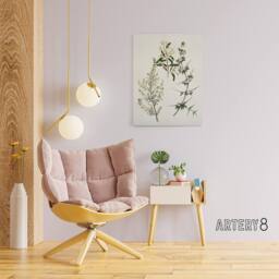 "Artery8 New Zealand Pomaderris Edgerleyi Plant Featon Canvas Wall Art Print in Beige - Size: W12"" x H16""" - thumbnail 3