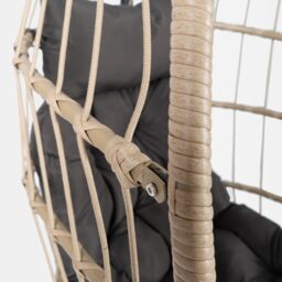 OHS Hanging Egg Chair Floating Garden Seat Cushioned Cushion in Natural - thumbnail 4