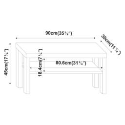 VOGREX Rustic Brown 2 Tier TV Bench Entertainment Media Stand Cabinet - thumbnail 2