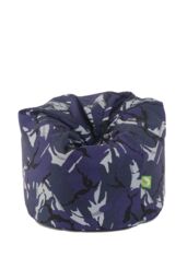 Bean Lazy Men's Cotton Blue Urban Camo Bean Bag Large Size in Dark Blue - thumbnail 1