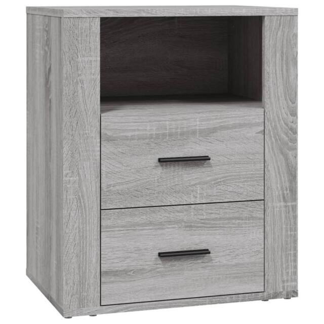 Berkfield Home Bedside Cabinet Grey Sonoma 50x36x60 cm Engineered Wood - Size: 50 x 36 x 60 cm - image 1