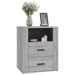 Berkfield Home Bedside Cabinet Grey Sonoma 50x36x60 cm Engineered Wood - Size: 50 x 36 x 60 cm - thumbnail 4