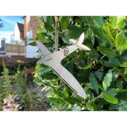 Poppyforge Hanging Spitfire Garden Art - Bare Metal/Ready to Rust - W23 x H18 cm in Silver - thumbnail 5