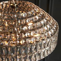 Netlighting Aversa Pendant Ceiling Light Bright Nickel Plate Clear Crystal Glass in Silver - thumbnail 5