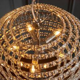 Netlighting Aversa Pendant Ceiling Light Bright Nickel Plate Clear Crystal Glass in Silver - thumbnail 3