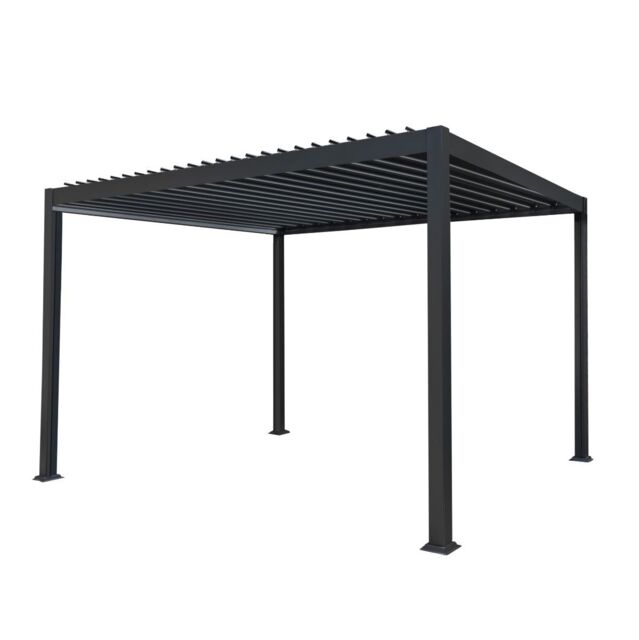 Monstershop Anthracite Aluminium Pergola - 3m x 4m in Grey - image 1