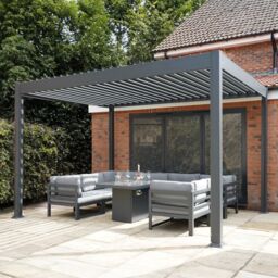 Monstershop Anthracite Aluminium Pergola - 3m x 4m in Grey - thumbnail 5