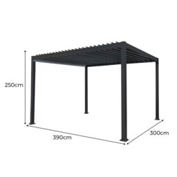 Monstershop Anthracite Aluminium Pergola - 3m x 4m in Grey - thumbnail 6