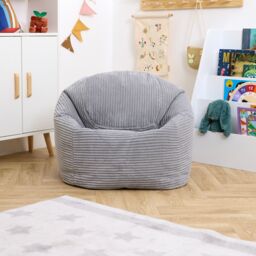 icon Kids High Rest Beanbag in Corduroy in Light Grey