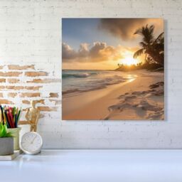 Warren Reed - Designer Sunrise In Paradise Canvas - Size: w10 inch x h10 inch - thumbnail 1