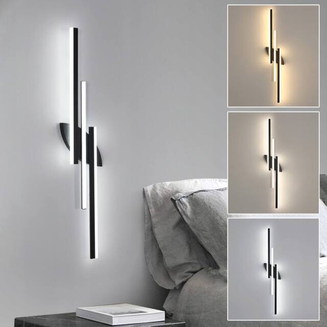 COMELY Indoor Wall Lights, 36W Modern Wall Lights, 3000 K/4000 K/6000K, 100 cm in Black - image 1