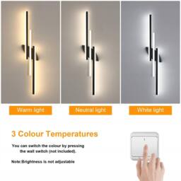 COMELY Indoor Wall Lights, 36W Modern Wall Lights, 3000 K/4000 K/6000K, 100 cm in Black - thumbnail 4