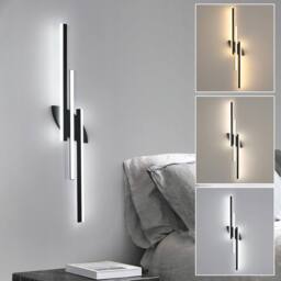 COMELY Indoor Wall Lights, 36W Modern Wall Lights, 3000 K/4000 K/6000K, 100 cm in Black - thumbnail 1