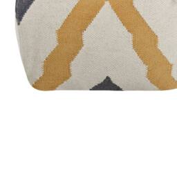 Wyld and Coco Hand-Knitted Pouffe Beige and Yellow - thumbnail 5