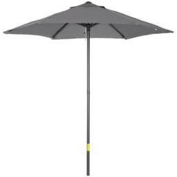 OUTSUNNY 2m Parasol Patio Umbrella, Outdoor Sun Shade with 6 Ribs in Dark Grey - thumbnail 2