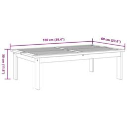 Berkfield Home Garden Table 100x60x30 cm Solid Wood Acacia in Brown - Size: 100 x 60 x 30 cm - thumbnail 7