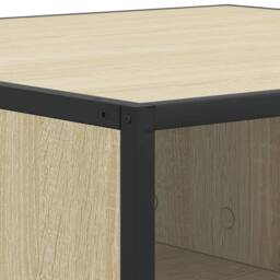 Berkfield Home Durable Coffee Table Sonoma Oak 80x80x30 cm Engineered Wood & Metal in Light Tan - Size: 80 x 80 x 30 cm - thumbnail 8
