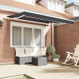 Berkfield Home Manual Retractable Awning Anthracite 300x200 cm - thumbnail 3