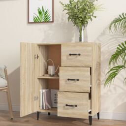 Berkfield Home Sideboard Sonoma Oak 69.5x34x90 cm Engineered Wood in Brown - thumbnail 3