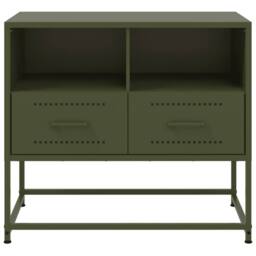 Berkfield Home TV Cabinet Olive Green 68x39x60.5 cm Steel - thumbnail 6