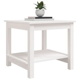 Berkfield Home Coffee Table White 50x50x45 cm Solid Wood Pine - Size: 50 x 50 x 45 cm - thumbnail 4