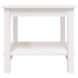 Berkfield Home Coffee Table White 50x50x45 cm Solid Wood Pine - Size: 50 x 50 x 45 cm - thumbnail 5