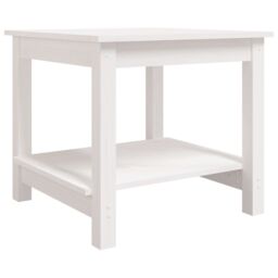 Berkfield Home Coffee Table White 50x50x45 cm Solid Wood Pine - Size: 50 x 50 x 45 cm - thumbnail 2