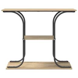 Berkfield Home Modern Console Table Sonoma oak 101 x 35 x 80.5 cm Engineered wood in Light Brown - thumbnail 5