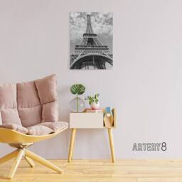 "Artery8 Eiffel Tower Ants View Paris France Canvas Wall Art Print in Grey - Size: W18"" x H24""" - thumbnail 3
