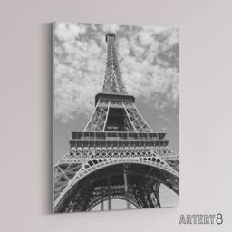 "Artery8 Eiffel Tower Ants View Paris France Canvas Wall Art Print in Grey - Size: W18"" x H24""" - thumbnail 2
