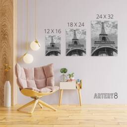 "Artery8 Eiffel Tower Ants View Paris France Canvas Wall Art Print in Grey - Size: W18"" x H24""" - thumbnail 4