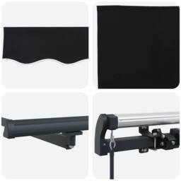 Berkfield Home Manual Retractable Awning Black 300x250 cm - thumbnail 8