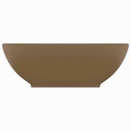 Berkfield Home Luxury Basin Oval-shaped Matt Cream 40x33 cm Ceramic - thumbnail 3
