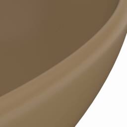 Berkfield Home Luxury Basin Oval-shaped Matt Cream 40x33 cm Ceramic - thumbnail 5