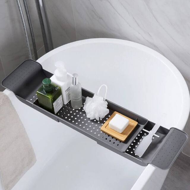 KORVIXA Black Rust Free Over Bath Tub Rack in Dark Grey - image 1