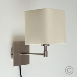 ValueLights Sheldon Brushed Chrome Indoor Wall Light in Metallic Silver - thumbnail 2