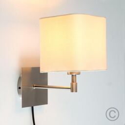 ValueLights Sheldon Brushed Chrome Indoor Wall Light in Metallic Silver - thumbnail 3