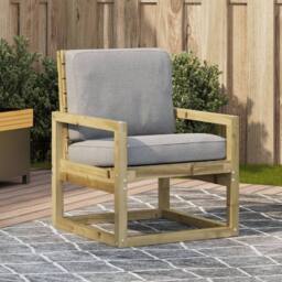 Berkfield Home Beautiful Garden Chair 57.5x63x76 cm Impregnated Wood Pine in Brown - thumbnail 2