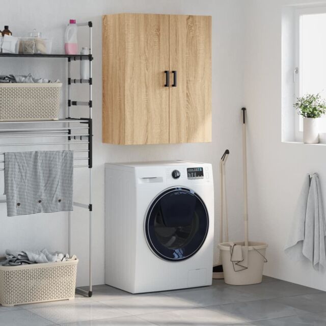 Berkfield Home Wall Mounted Cabinet Sonoma Oak 69.5x34x90 cm in Brown - image 1
