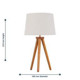 First Choice Lighting Voyage - Dark Oak Table Lamp or Bedside Light with Natural Linen Shade in Brown - thumbnail 5