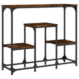 Berkfield Home Classic Console Table Smoked Oak 89.5x28x76 cm Engineered Wood in Brown - thumbnail 6