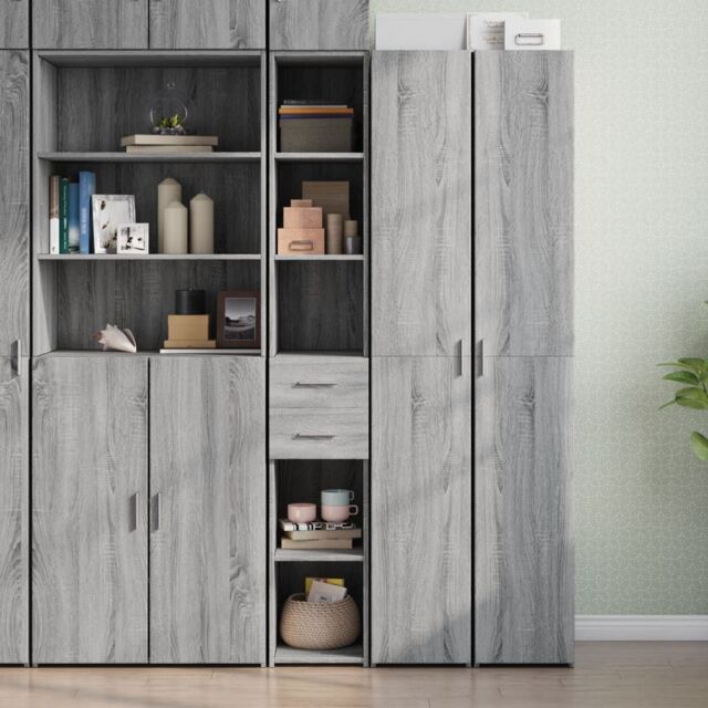 Berkfield Home Highboard Grey Sonoma 30x42.5x185 cm Engineered Wood - image 1
