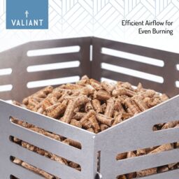 Valiant Pellet Burner Basket Box for Wood Burning Stoves, Fireplaces, Fire Pits & Outdoor Heating in Metallic Silver - thumbnail 4